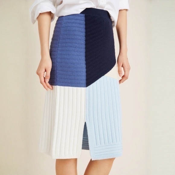 Anthropologie Dresses & Skirts - Maeve by Anthropologie Color blocked Sweater Pencil Skirt Small